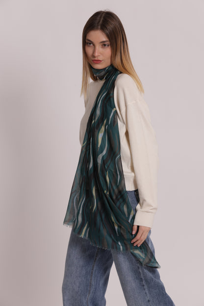 FOULARD CON STRISCE EFFETTO ZEBRA (180X80 cm)