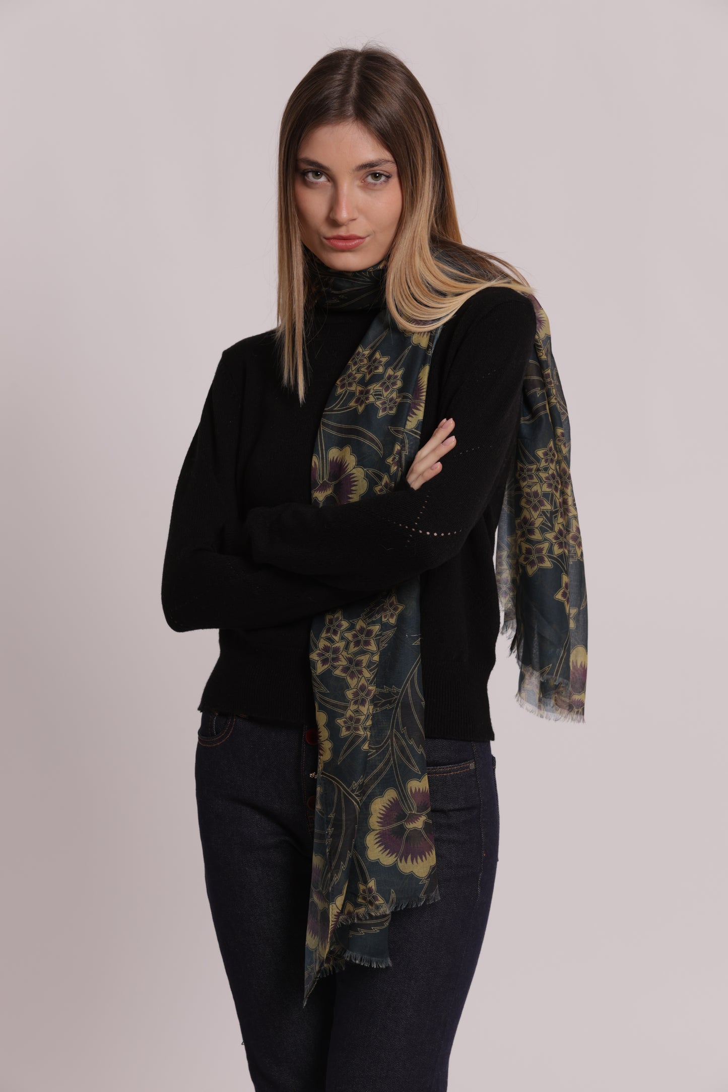 FOULARD STAMPA FLOREALE VINTAGE (180X80 cm)