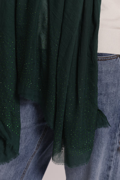 FOULARD IN TINTA UNITA CON STRASS (180X80 cm)