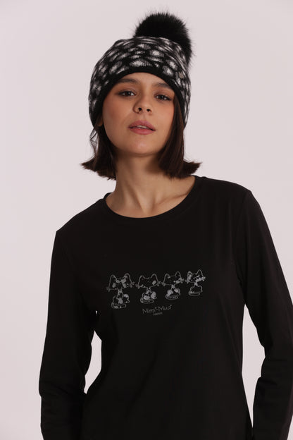 BERRETTO LEOPARDATO CON STRASS E PON PON