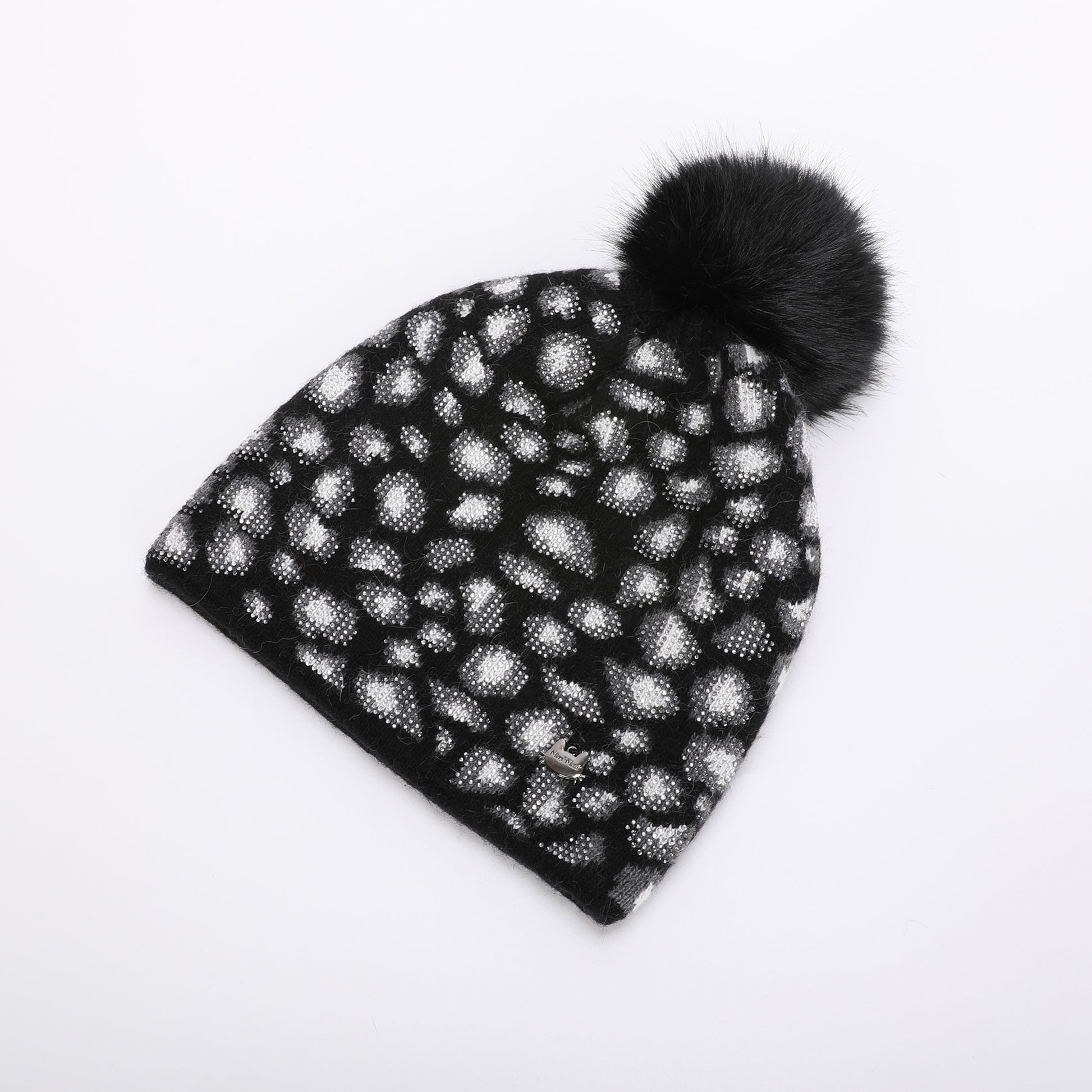 BERRETTO LEOPARDATO CON STRASS E PON PON
