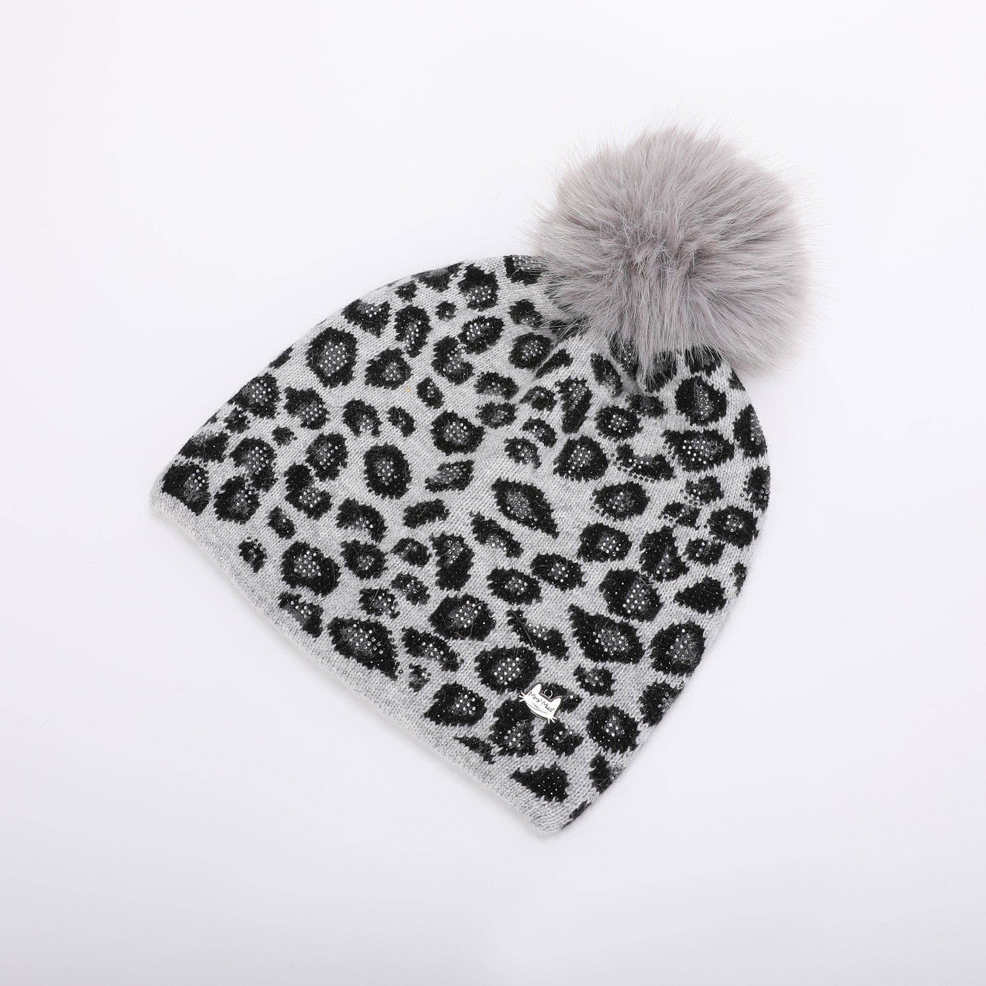 BERRETTO LEOPARDATO CON STRASS E PON PON