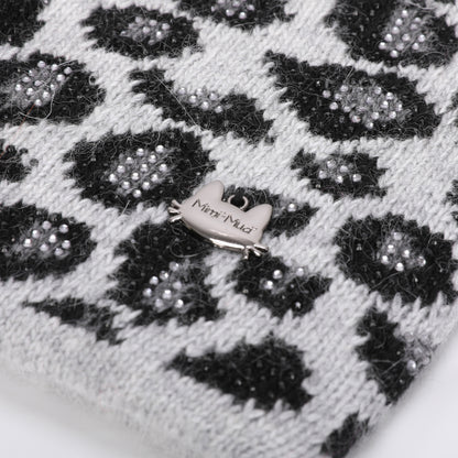 BERRETTO LEOPARDATO CON STRASS E PON PON