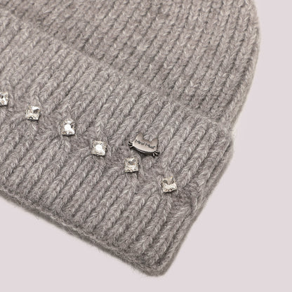 BERRETTO CON STRISCIA DI STRASS SUL RISVOLTO
