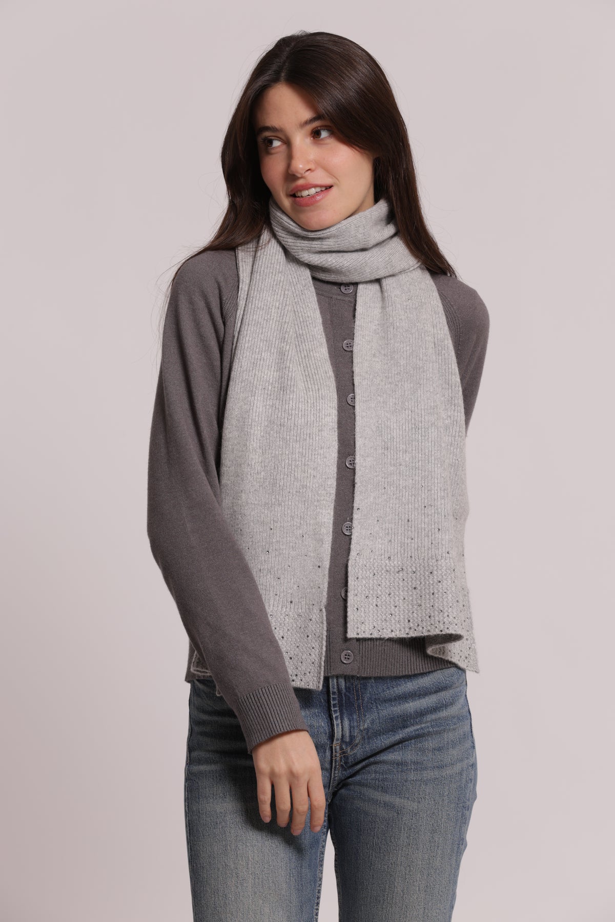 SCIARPA CON PIOGGIA DI STRASS