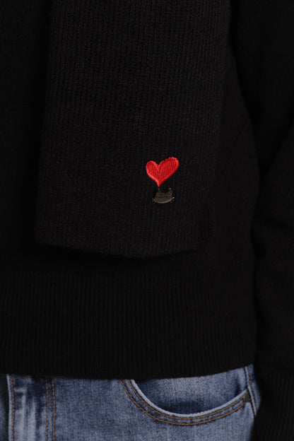 SCIARPA CON CUORE RICAMATO