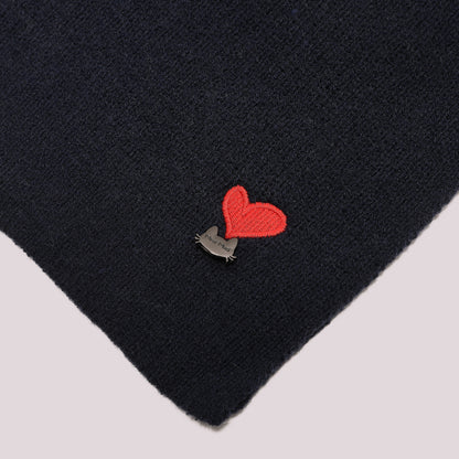 SCIARPA CON CUORE RICAMATO