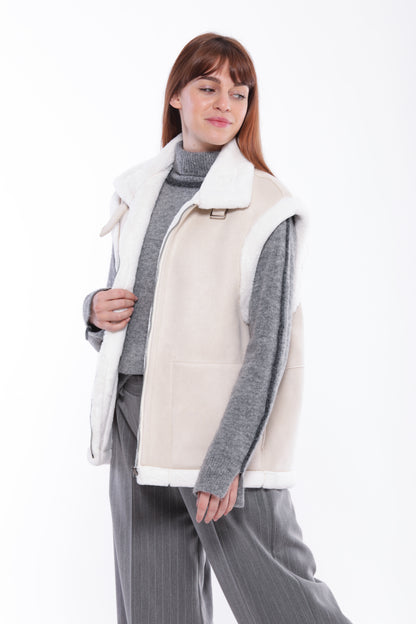 GILET REVERSIBILE EFFETTO MONTONE