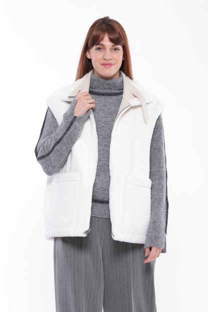 GILET REVERSIBILE EFFETTO MONTONE