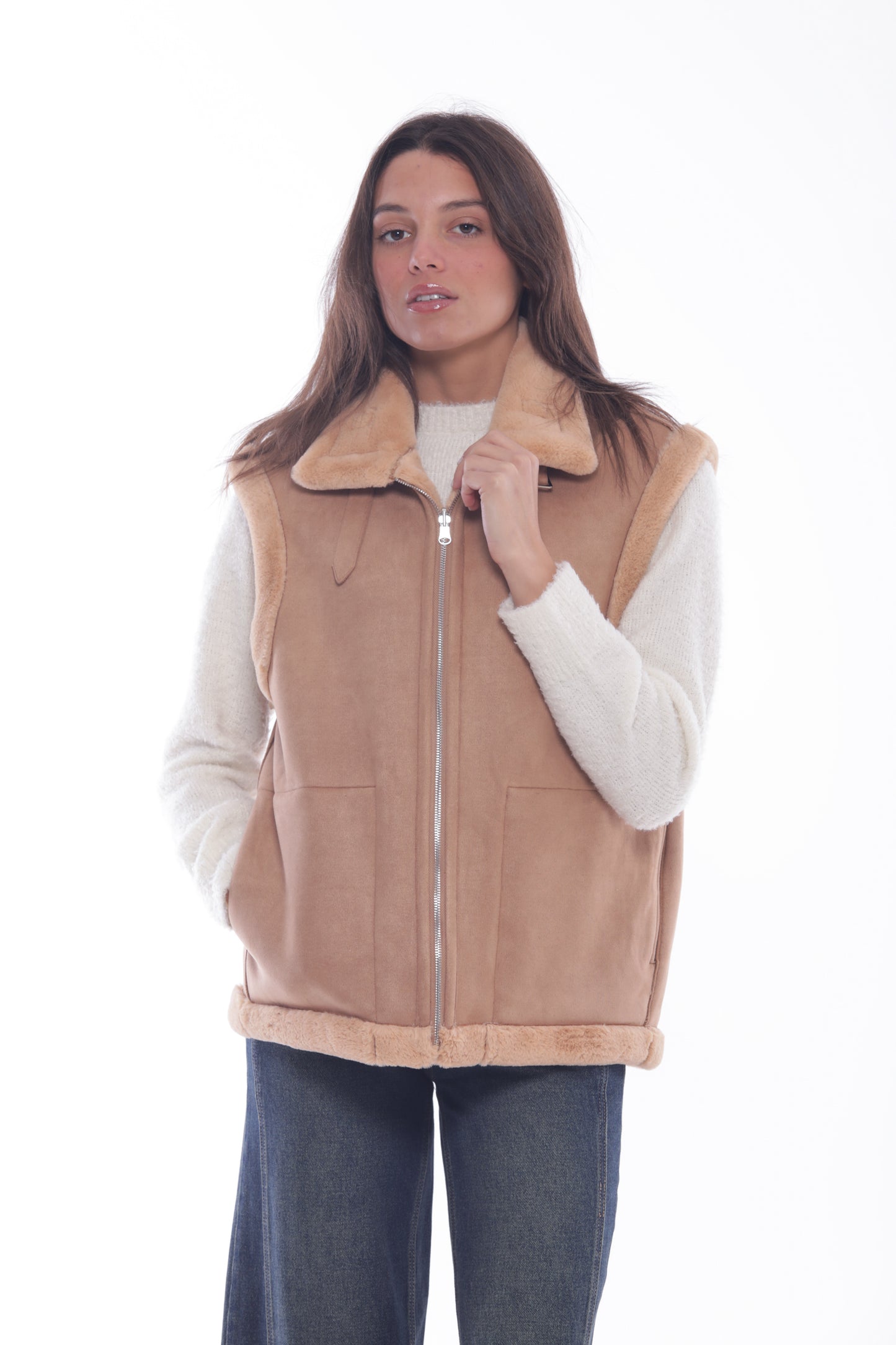 GILET REVERSIBILE EFFETTO MONTONE