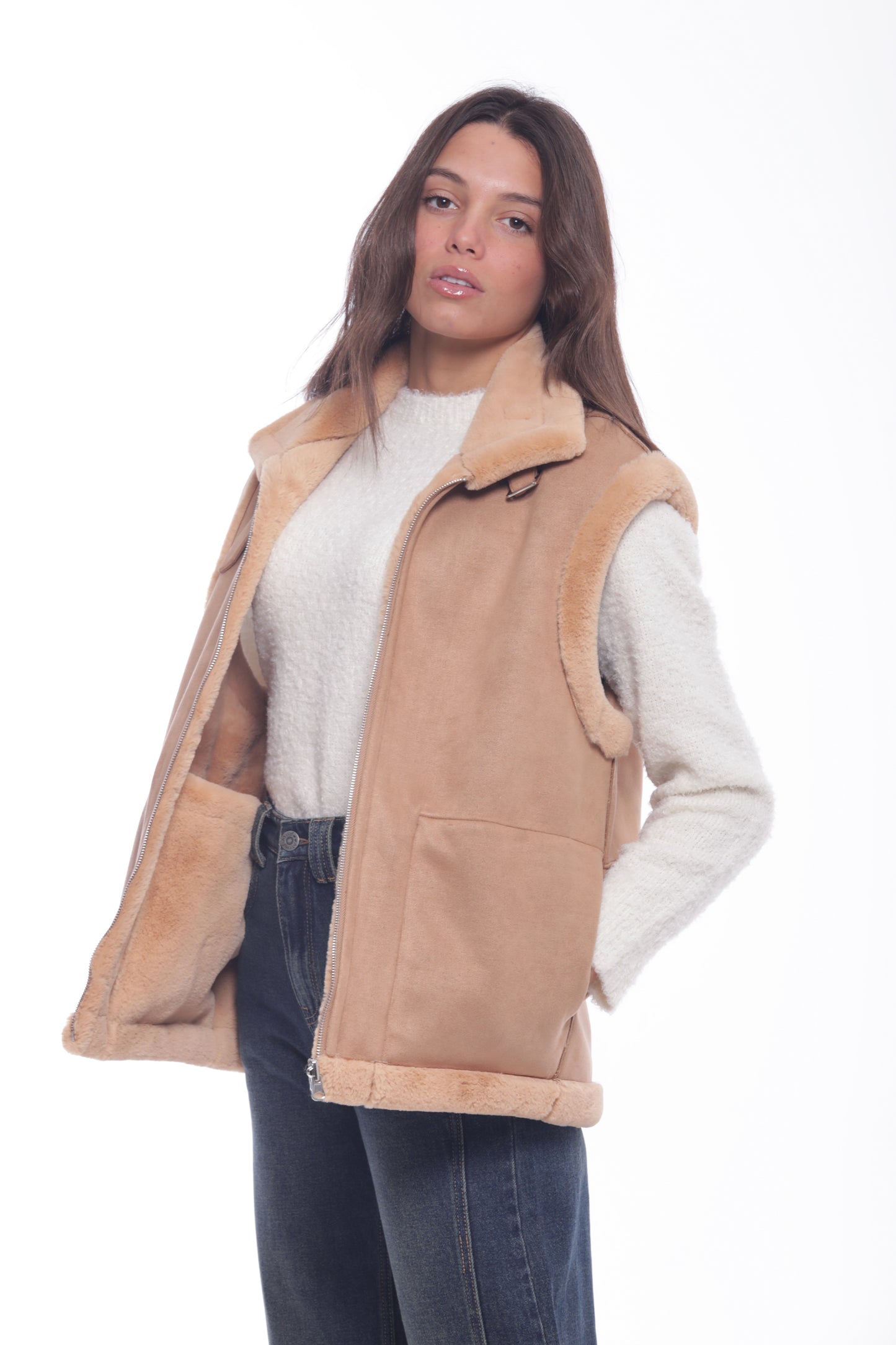 GILET REVERSIBILE EFFETTO MONTONE