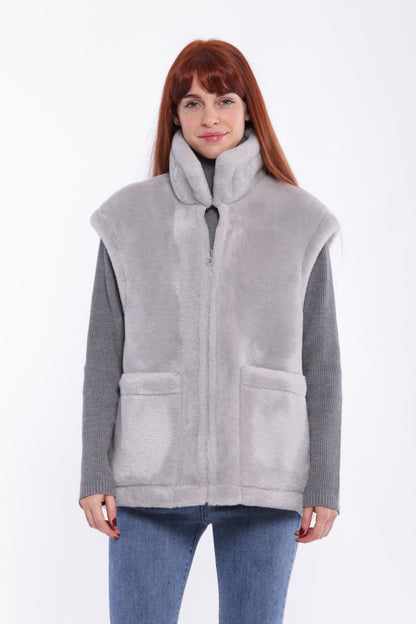 GILET REVERSIBILE EFFETTO MONTONE