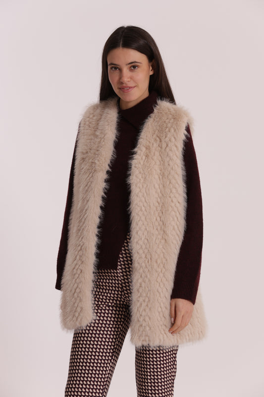 GILET LUNGO EFFETTO MONTONE