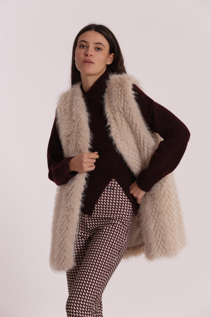 GILET LUNGO EFFETTO MONTONE