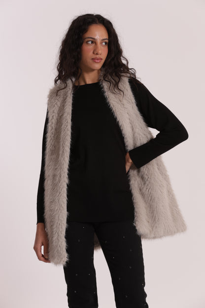 GILET LUNGO EFFETTO MONTONE