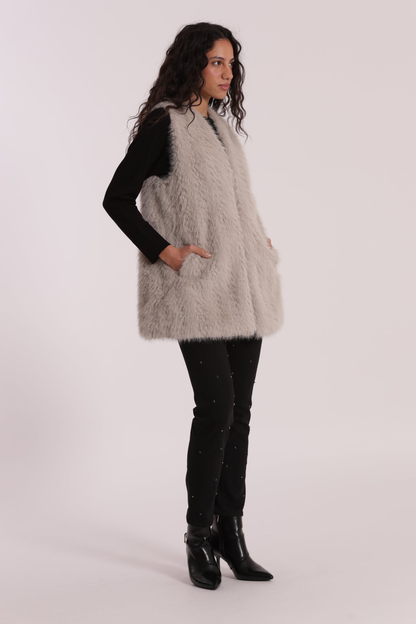 GILET LUNGO EFFETTO MONTONE