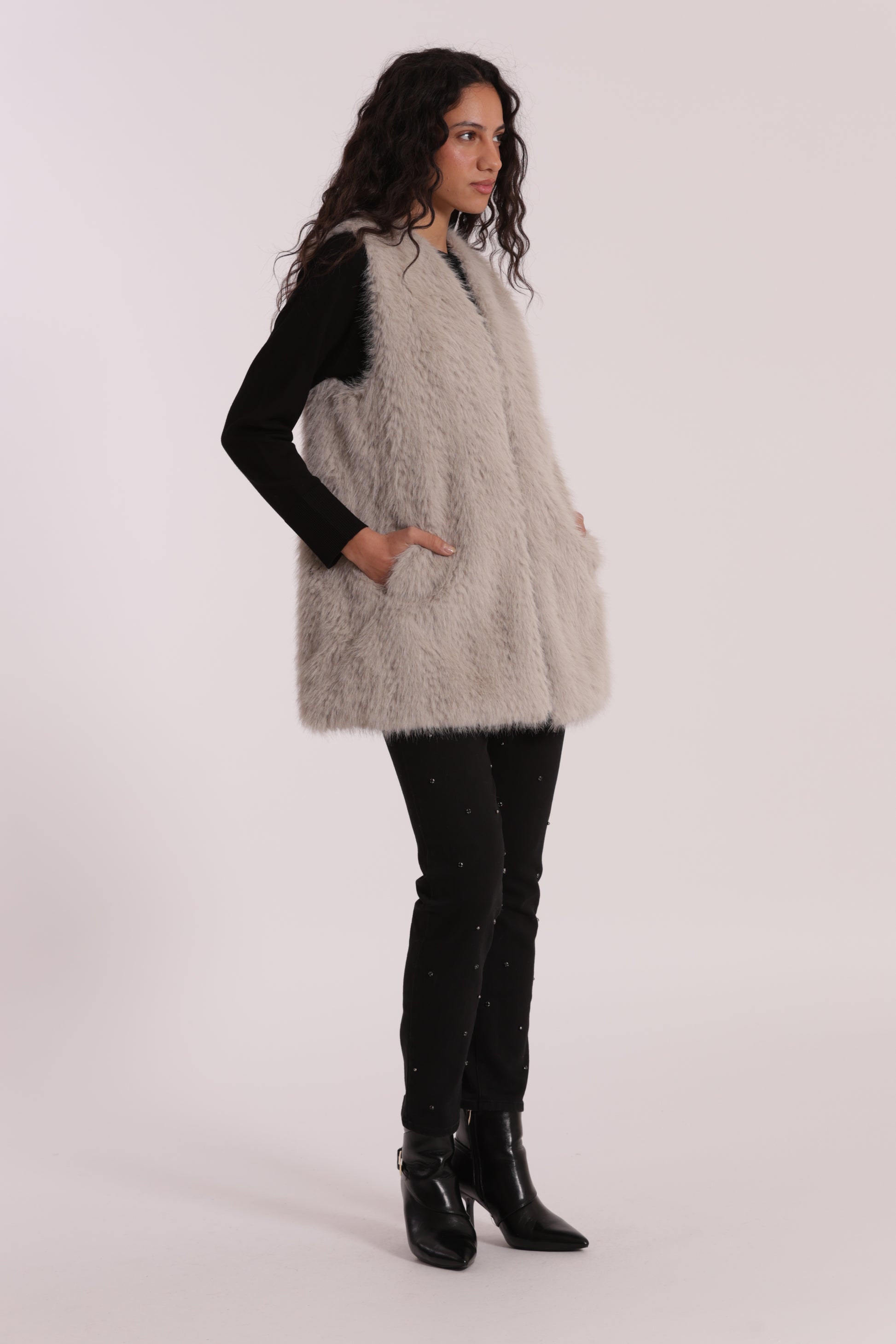 GILET LUNGO EFFETTO MONTONE