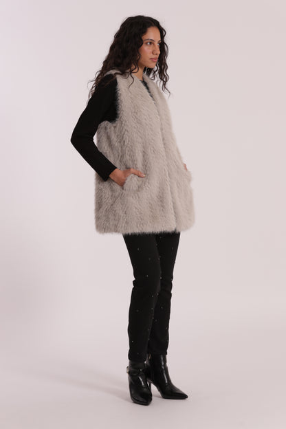 GILET LUNGO EFFETTO MONTONE