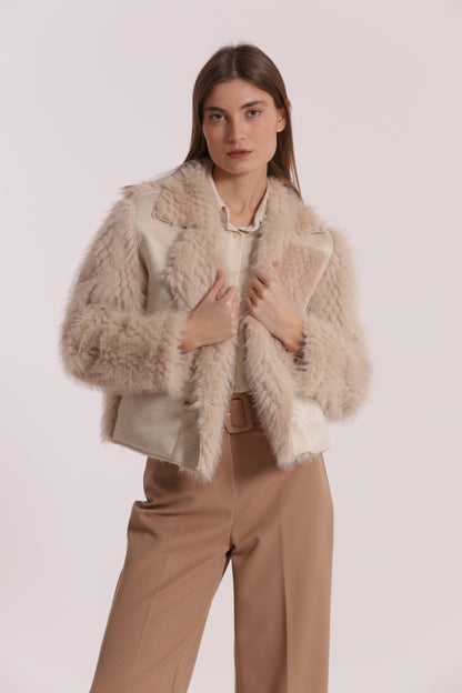 GIUBBOTTO CROPPED REVERSIBILE EFFETTO MONTONE