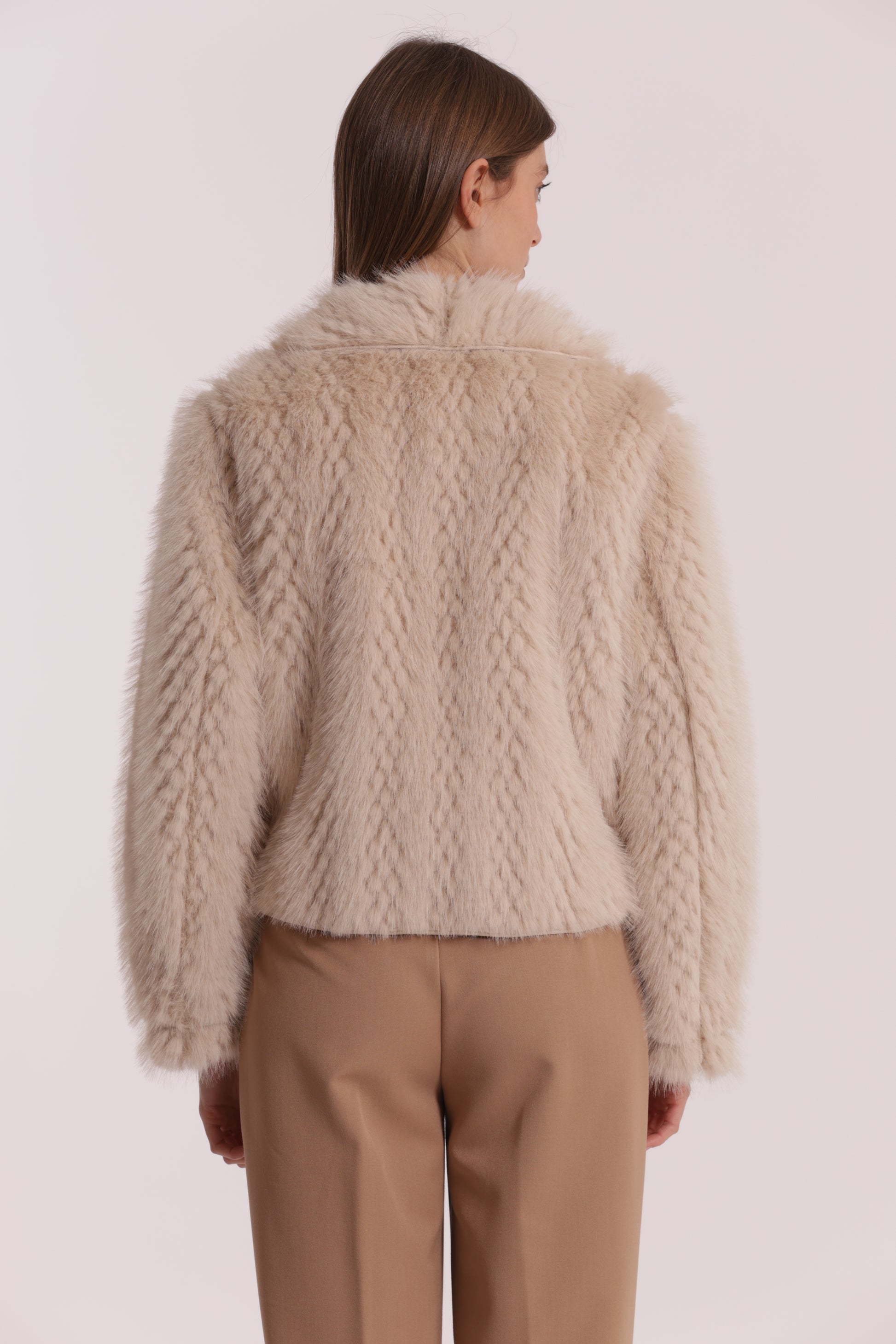 GIUBBOTTO CROPPED REVERSIBILE EFFETTO MONTONE