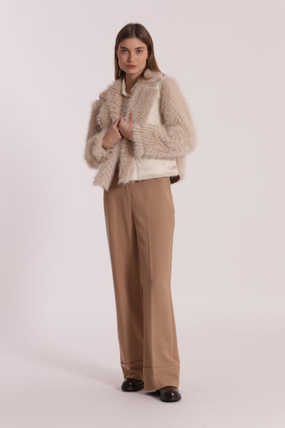 GIUBBOTTO CROPPED REVERSIBILE EFFETTO MONTONE