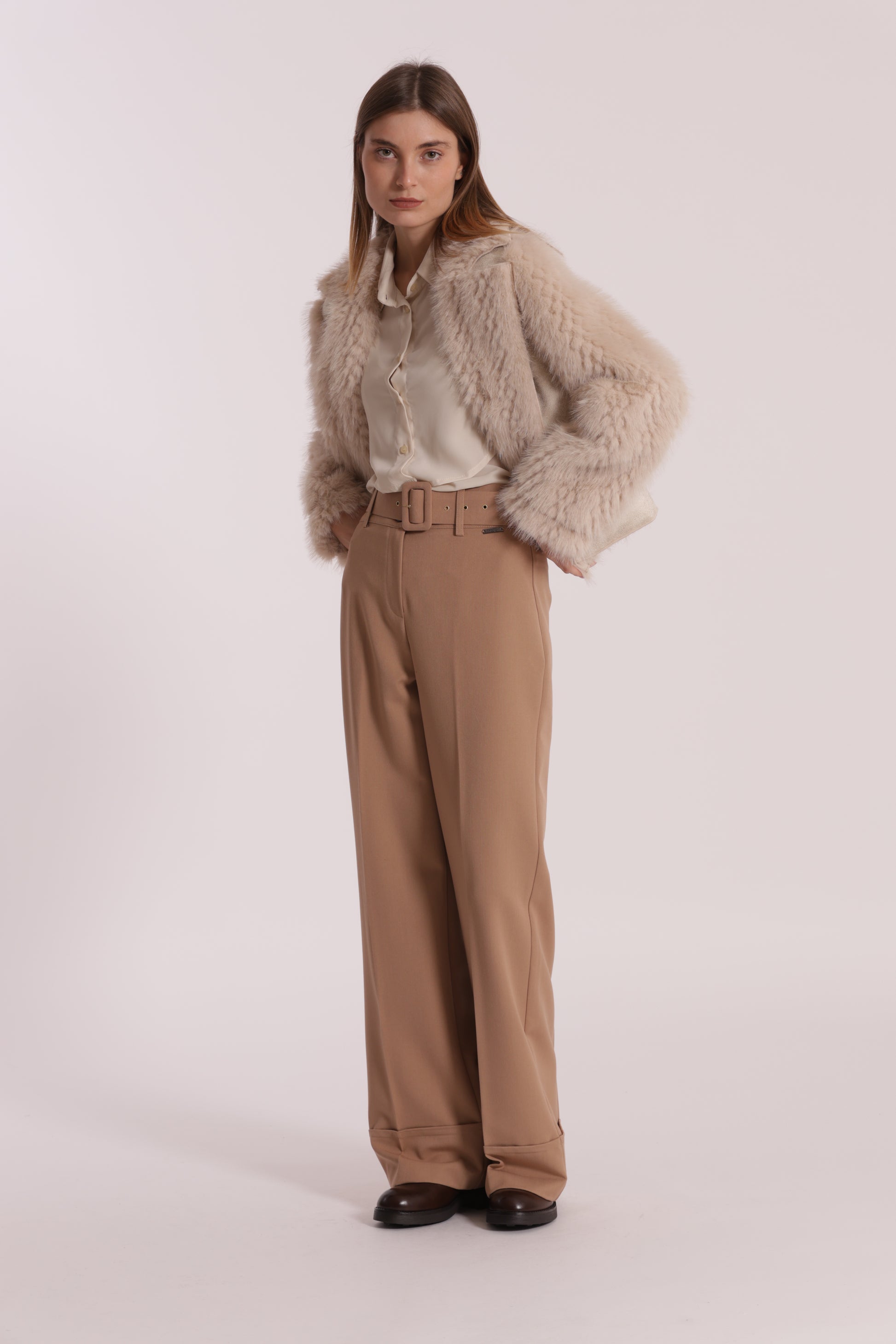 GIUBBOTTO CROPPED REVERSIBILE EFFETTO MONTONE