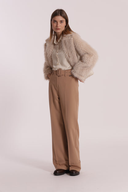 GIUBBOTTO CROPPED REVERSIBILE EFFETTO MONTONE