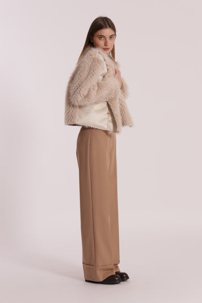 GIUBBOTTO CROPPED REVERSIBILE EFFETTO MONTONE