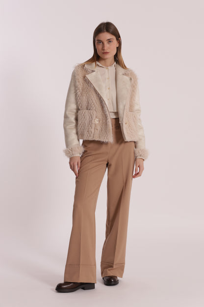 GIUBBOTTO CROPPED REVERSIBILE EFFETTO MONTONE