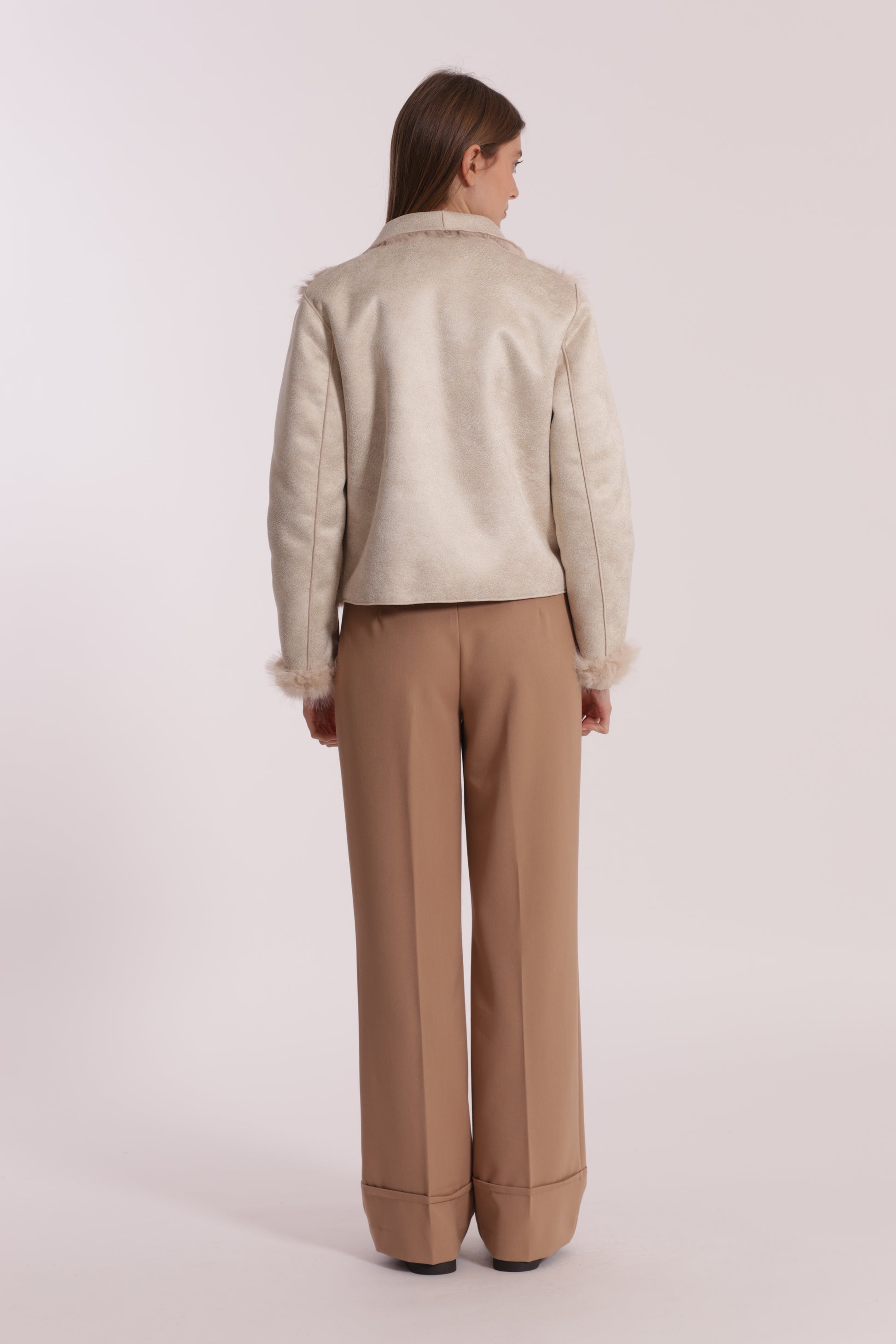 GIUBBOTTO CROPPED REVERSIBILE EFFETTO MONTONE