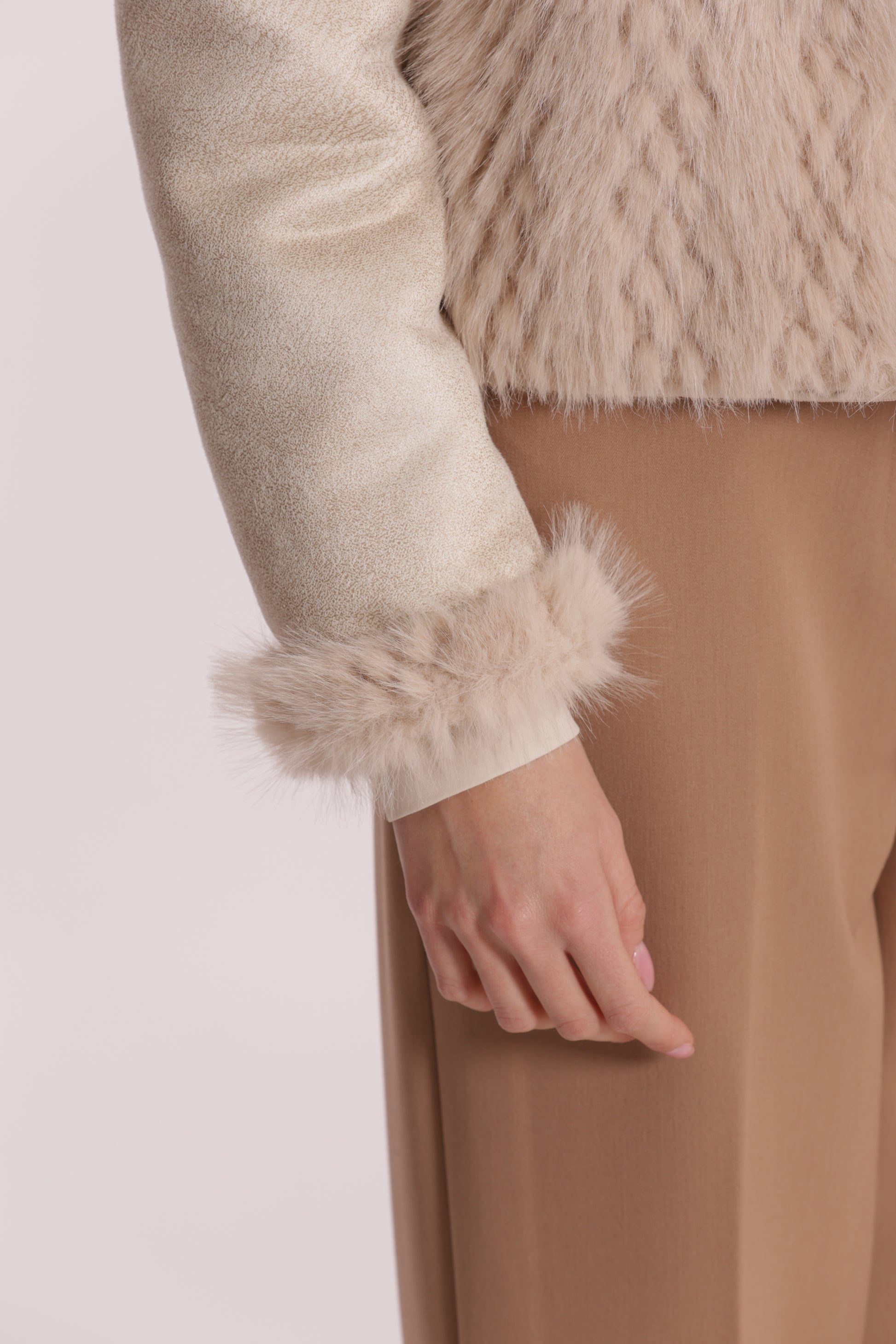 GIUBBOTTO CROPPED REVERSIBILE EFFETTO MONTONE