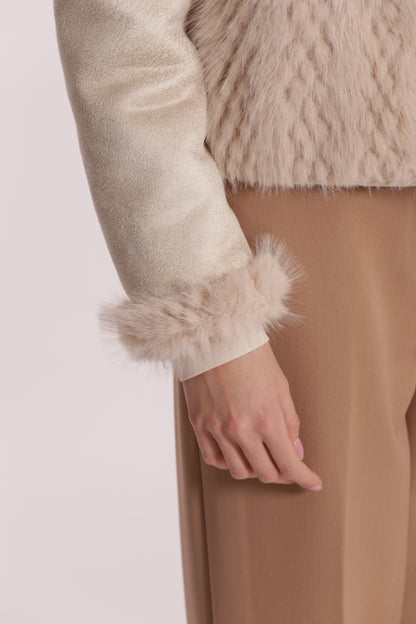 GIUBBOTTO CROPPED REVERSIBILE EFFETTO MONTONE