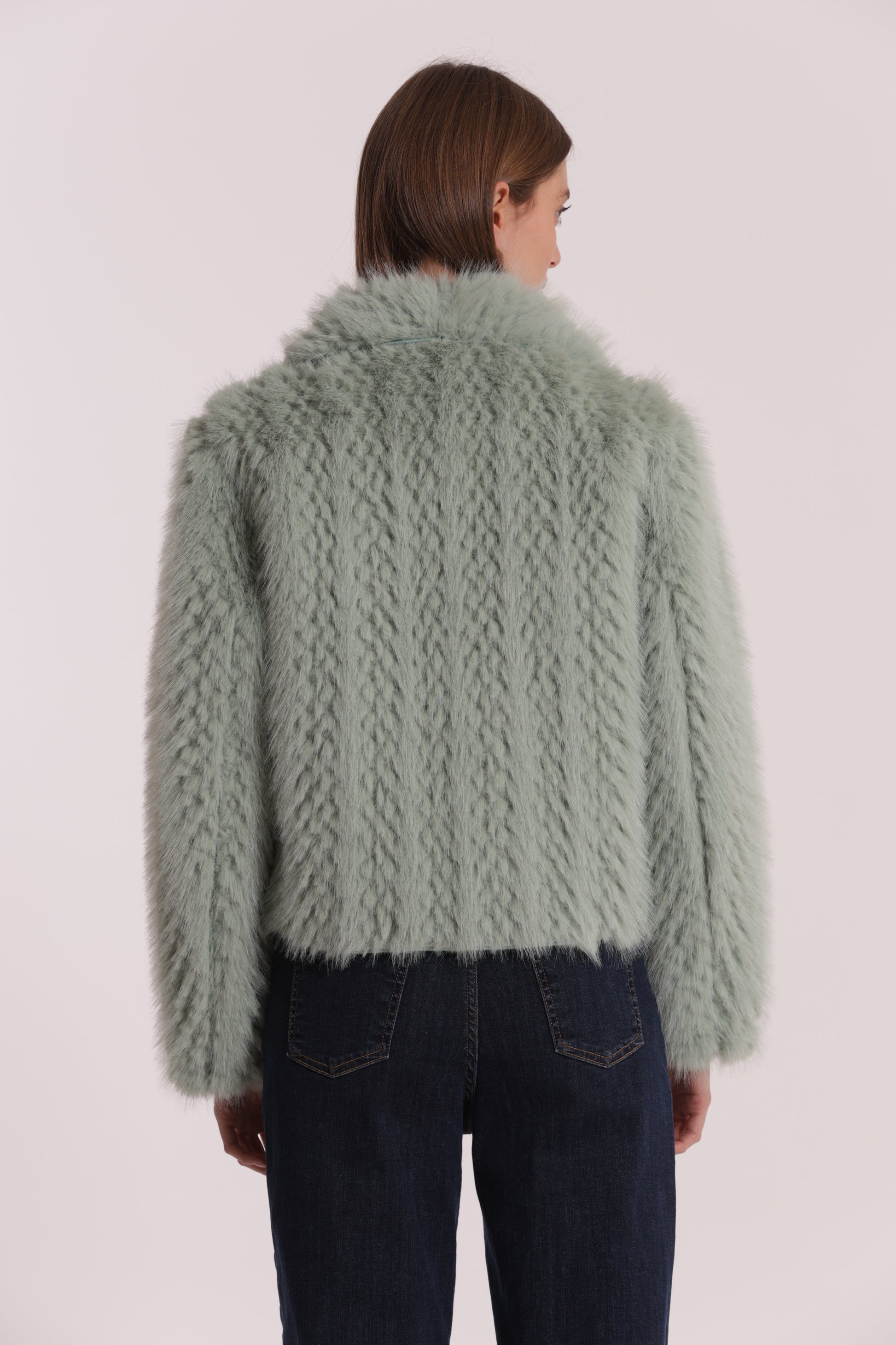 GIUBBOTTO CROPPED REVERSIBILE EFFETTO MONTONE