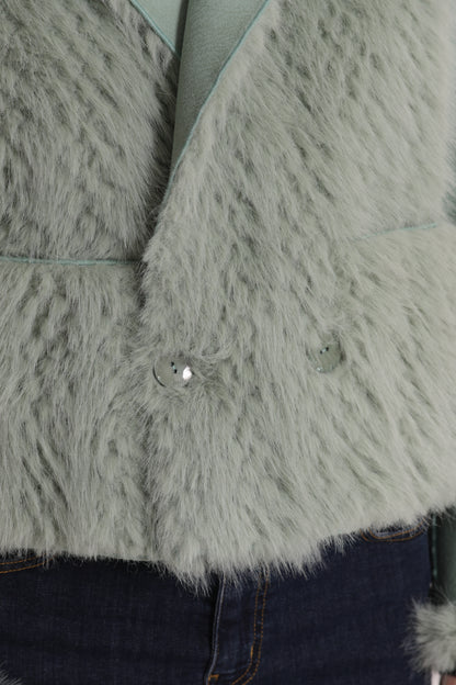 GIUBBOTTO CROPPED REVERSIBILE EFFETTO MONTONE