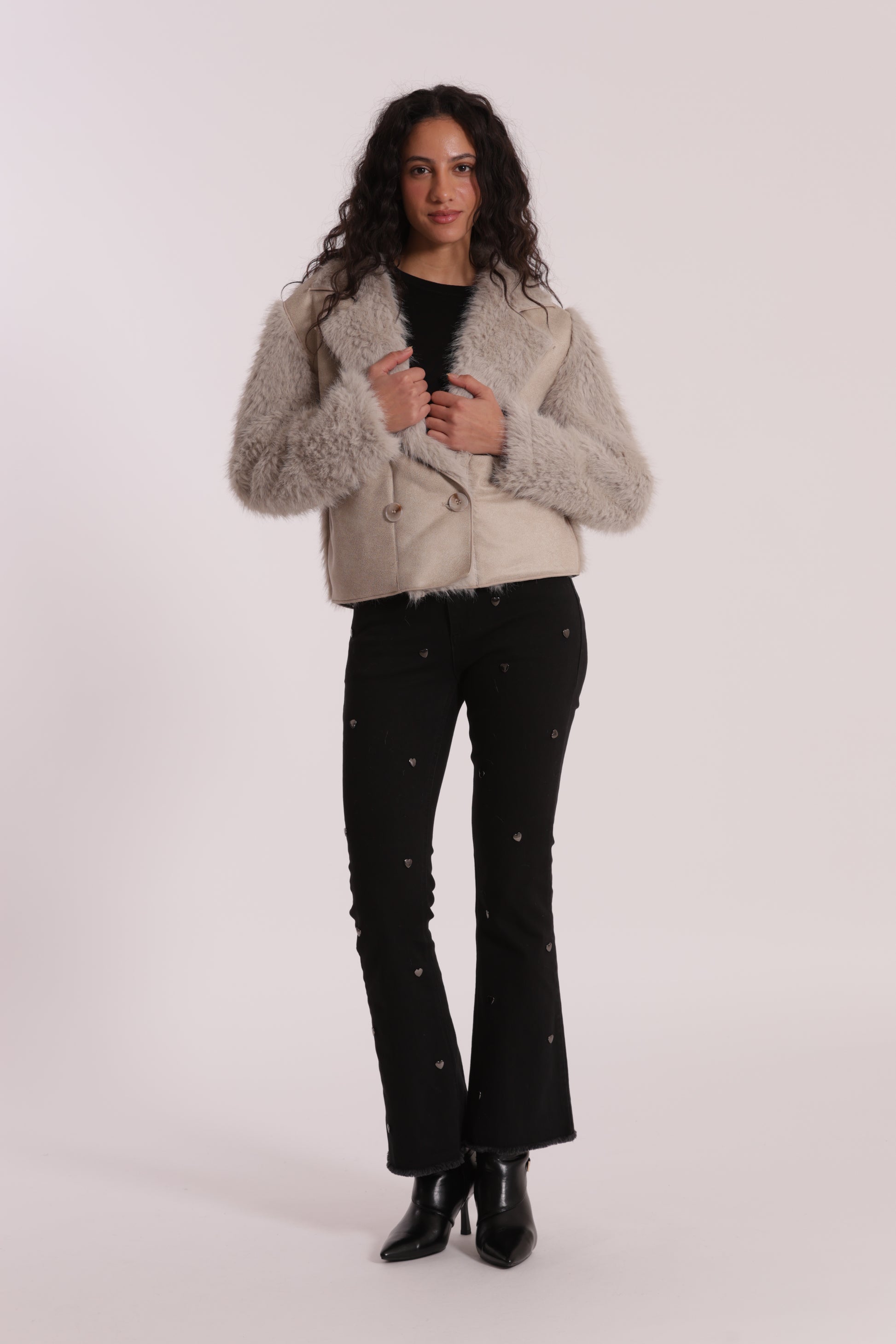 GIUBBOTTO CROPPED REVERSIBILE EFFETTO MONTONE