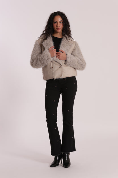 GIUBBOTTO CROPPED REVERSIBILE EFFETTO MONTONE
