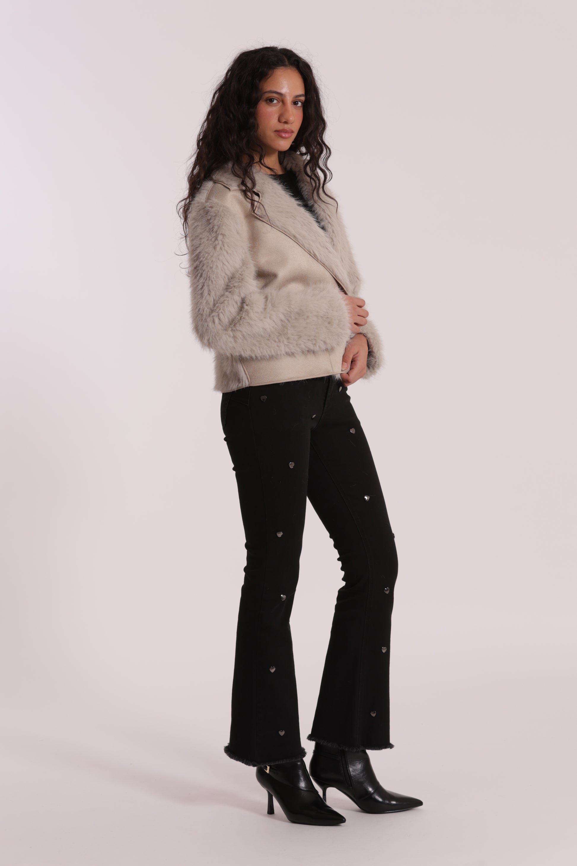 GIUBBOTTO CROPPED REVERSIBILE EFFETTO MONTONE
