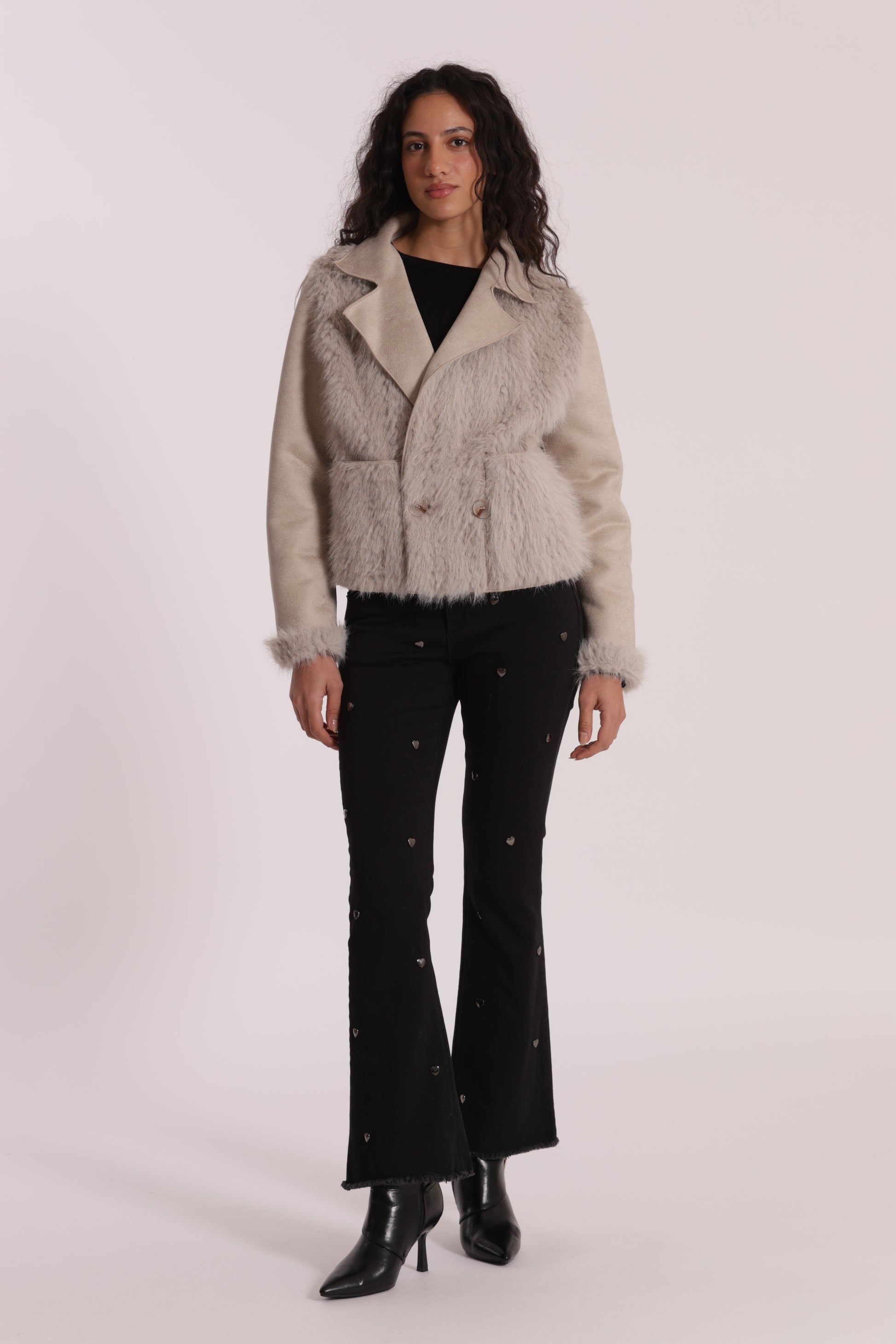 GIUBBOTTO CROPPED REVERSIBILE EFFETTO MONTONE