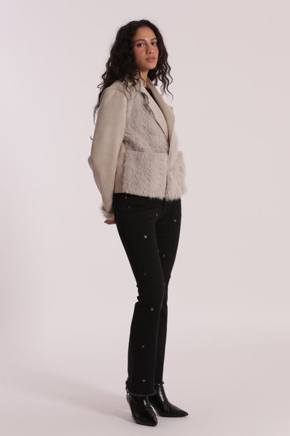 GIUBBOTTO CROPPED REVERSIBILE EFFETTO MONTONE