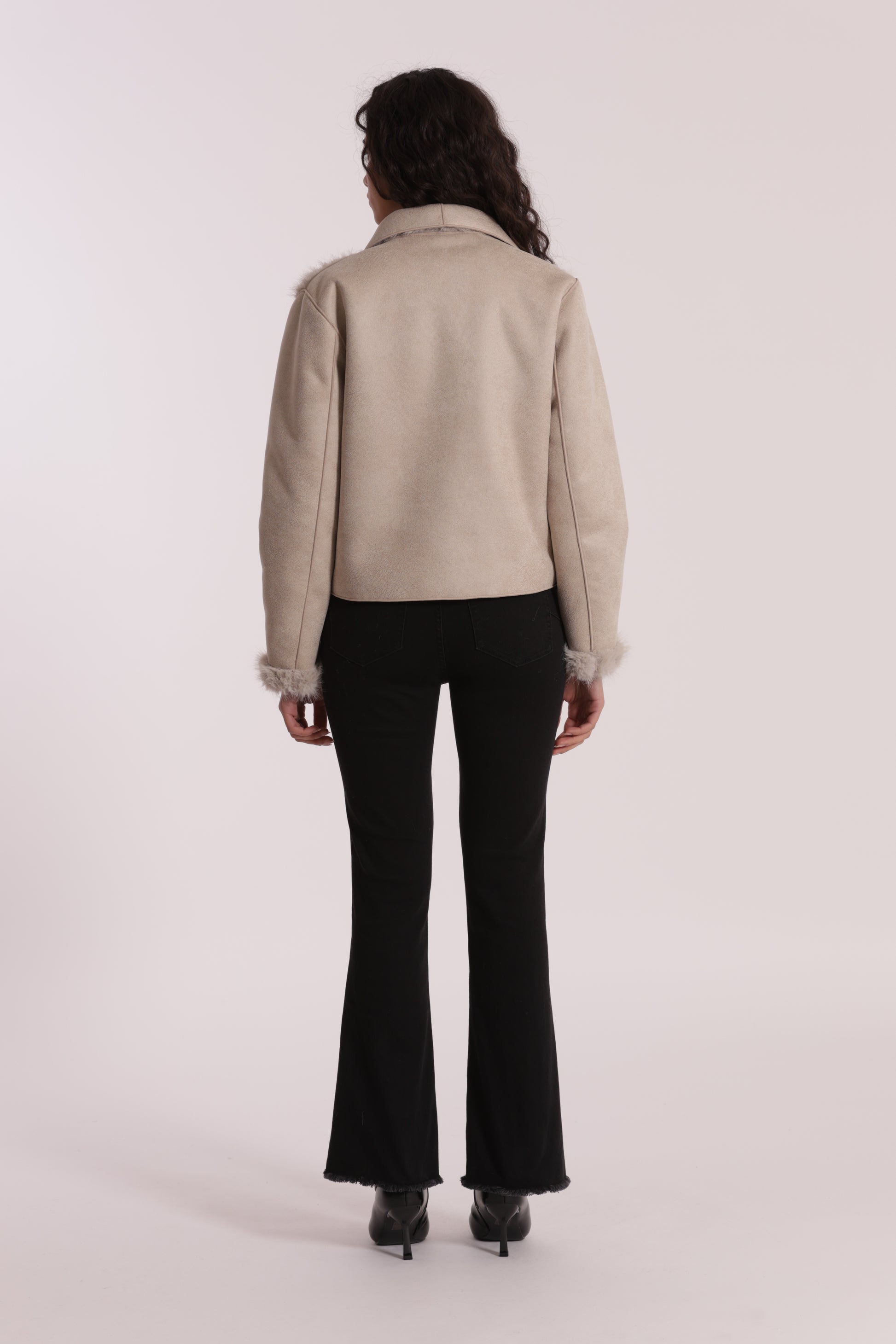 GIUBBOTTO CROPPED REVERSIBILE EFFETTO MONTONE