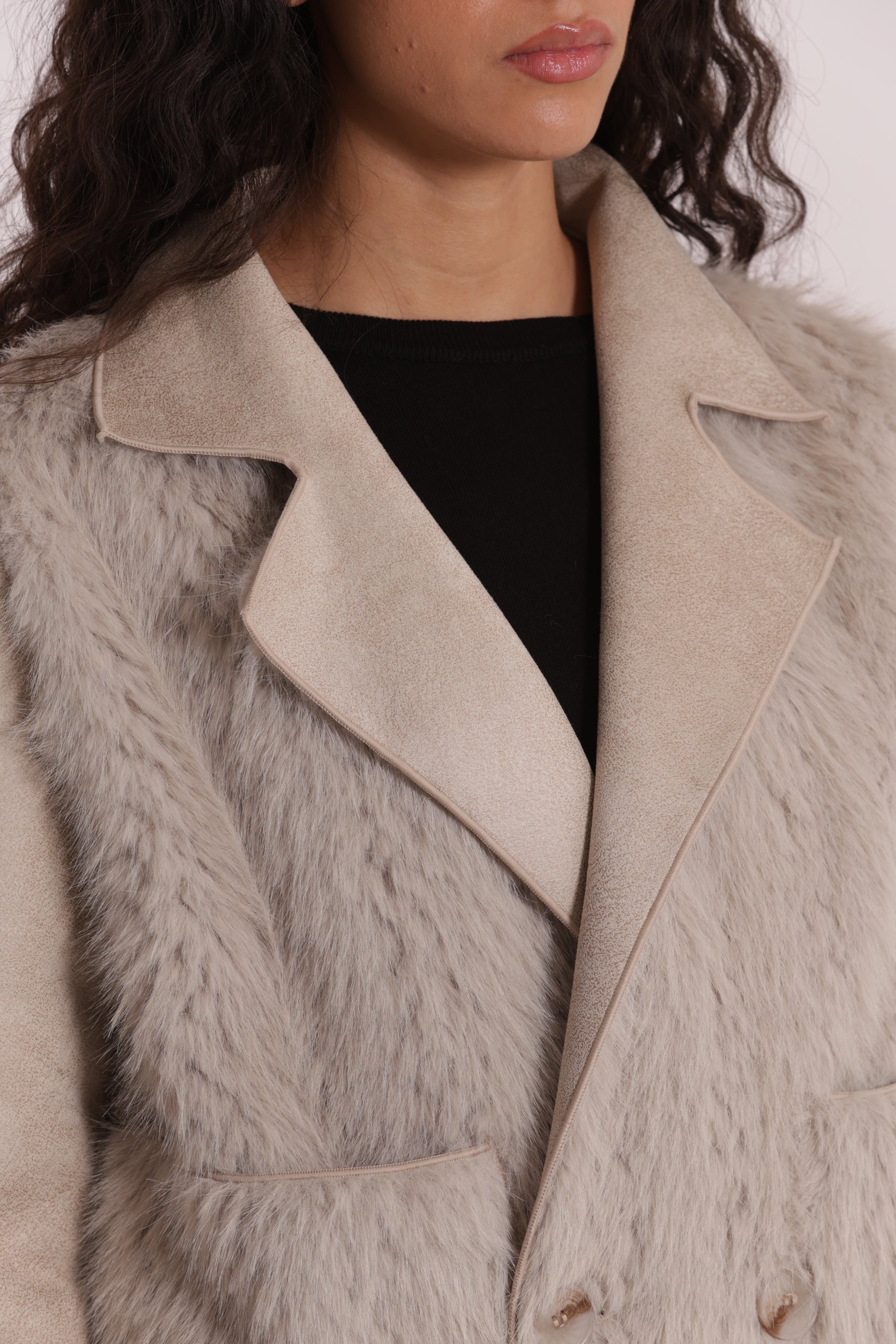 GIUBBOTTO CROPPED REVERSIBILE EFFETTO MONTONE