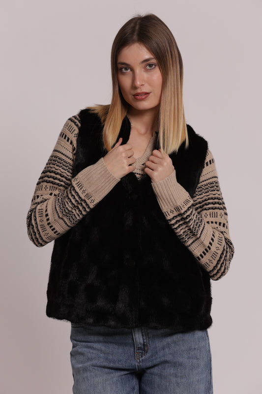 GILET EFFETTO PELLICCIA
