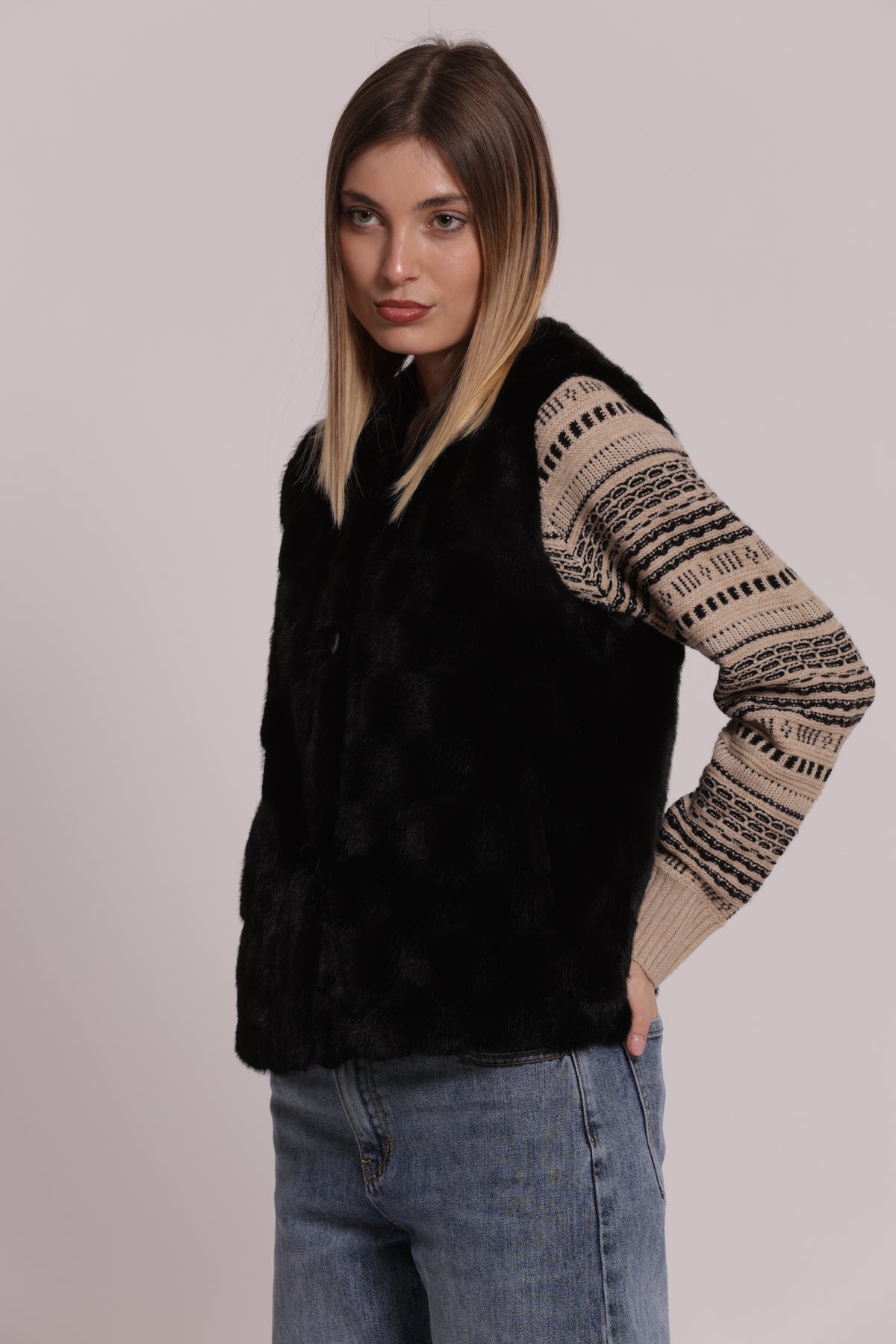 GILET EFFETTO PELLICCIA