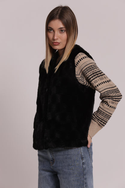 GILET EFFETTO PELLICCIA