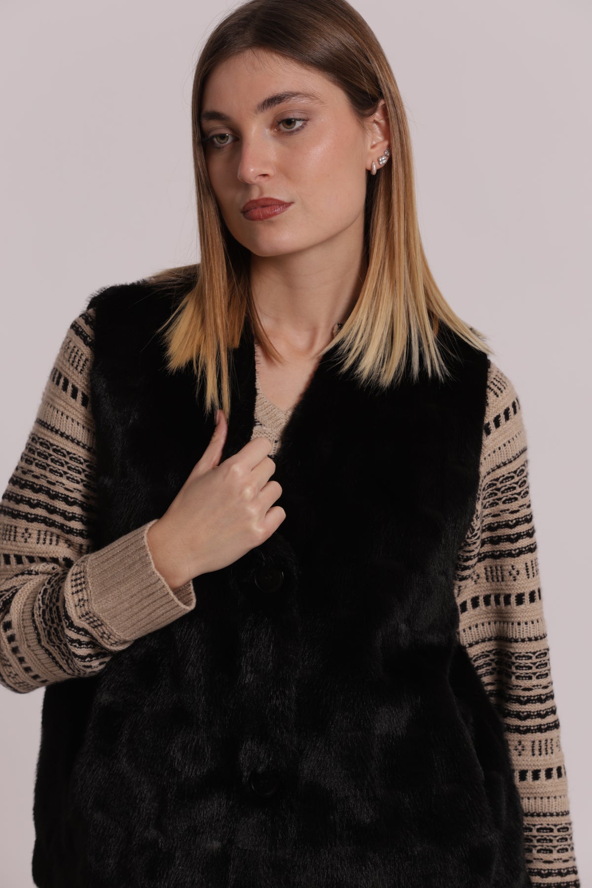 GILET EFFETTO PELLICCIA
