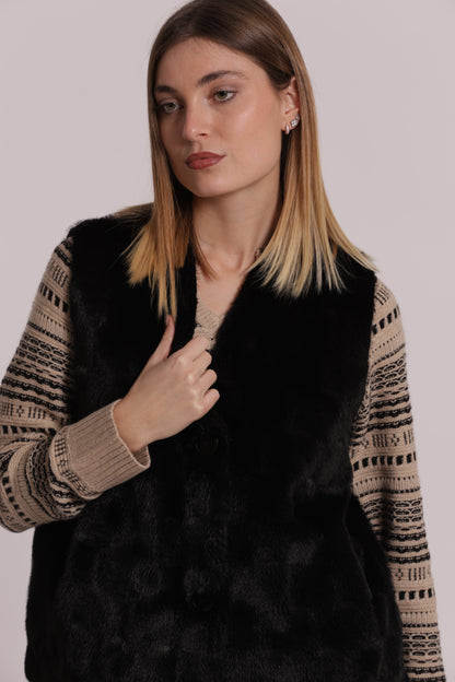 GILET EFFETTO PELLICCIA