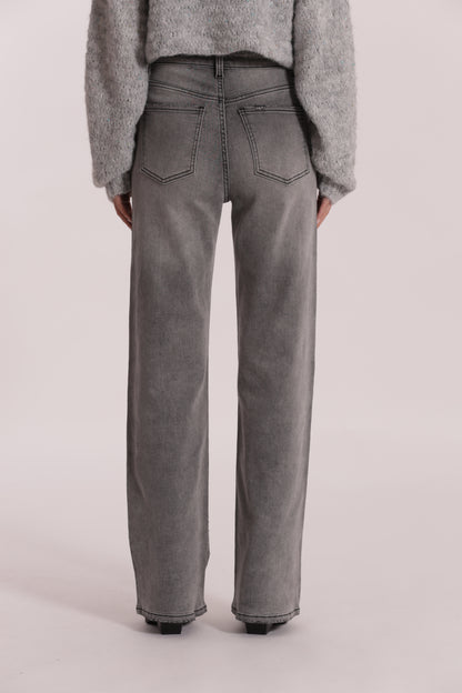 JEANS WIDE LEG CON STRASS TRASPARENTI