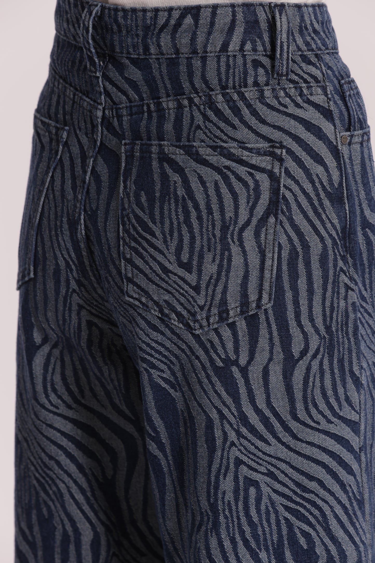 JEANS PALAZZO IN JACQUARD ANIMALIER