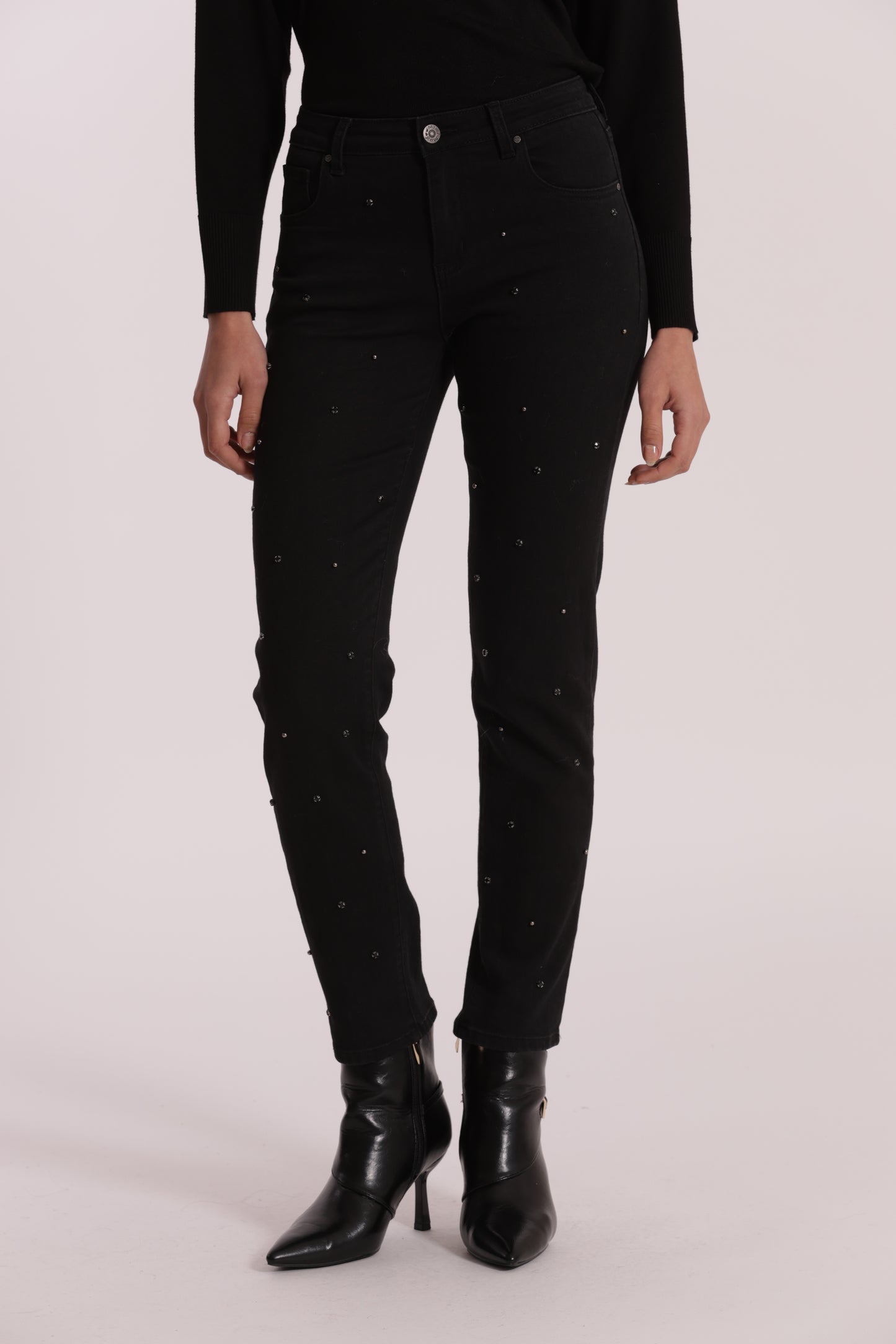 JEANS SIGARETTA CON APPLICAZIONI