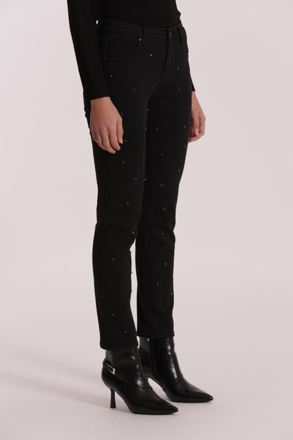 JEANS SIGARETTA CON APPLICAZIONI